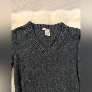 DKNY Jeans Charcoal V-Neck Long Sweater